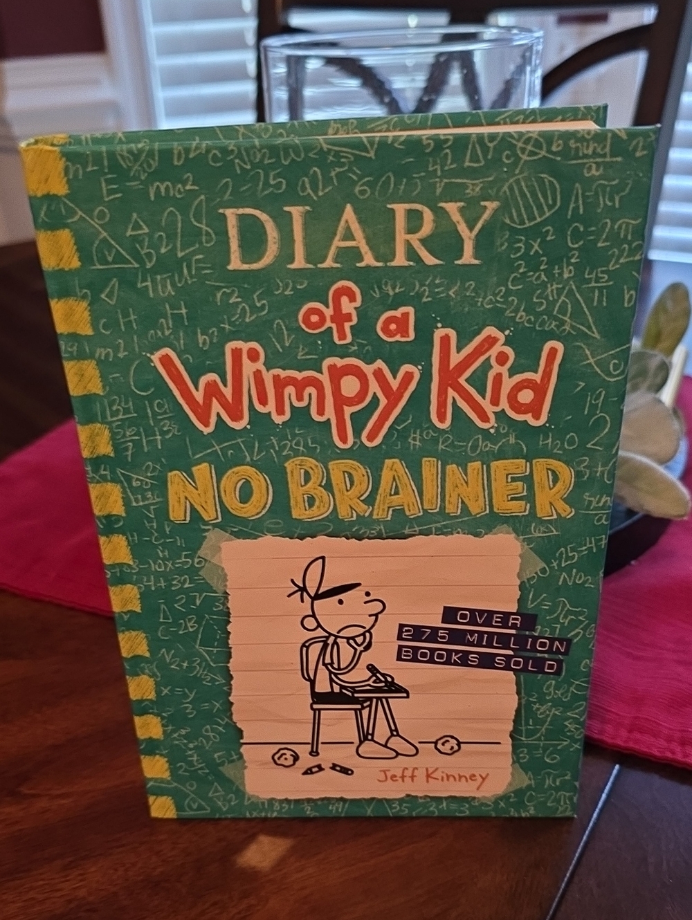 Diary of a Wimpy Kid: No Brainer - Green Kids Book by Jeff Kinney - Hard Back